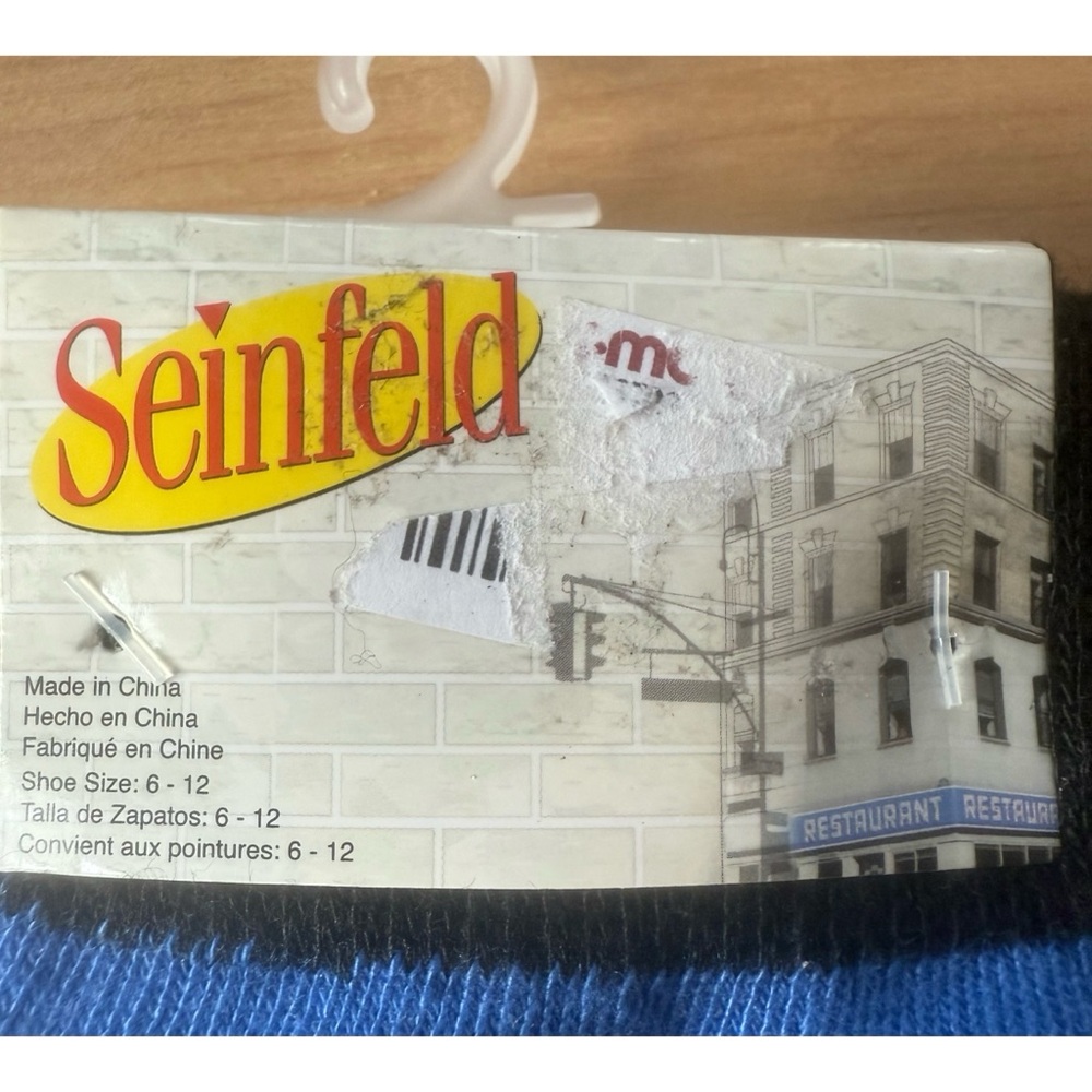 New Seinfeld Blue and Black Socks 2 Pack Unisex - Picture 3 of 4